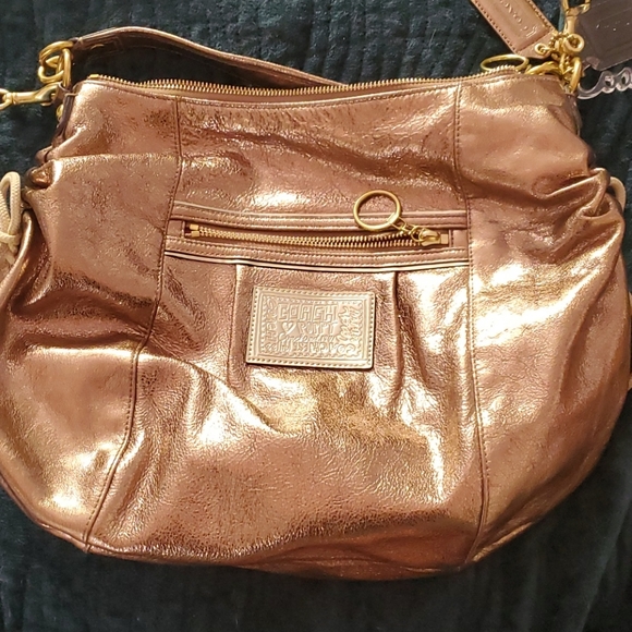 Beautiful Chrome like coach purse never used clean - Picture 1 of 3